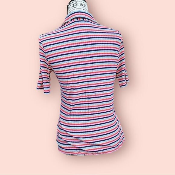 🏷️Trina Turk Blossom Nishi ribbed shirt Large - Picture 8 of 9